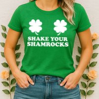 Shake Your Shamrocks St. Patrick's Day Clover Womens T-Shirt