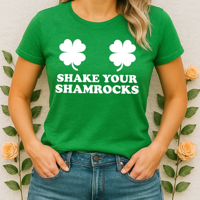 Shake Your Shamrocks St. Patrick's Day Clover Womens T-Shirt