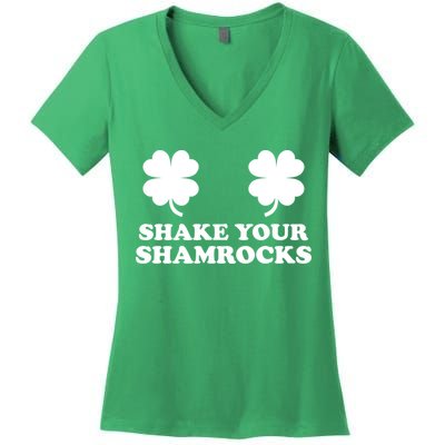 Shake Your Shamrocks St. Patrick's Day Clover Women's V-Neck T-Shirt