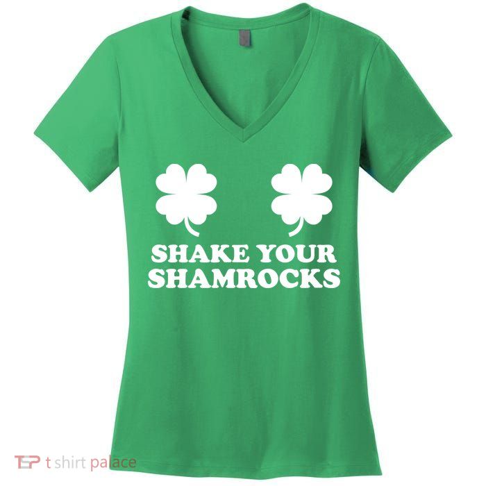 Shake Your Shamrocks St. Patrick's Day Clover Women's V-Neck T-Shirt