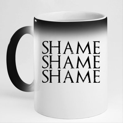 Shame Shame Shame 11oz Black Color Changing Mug