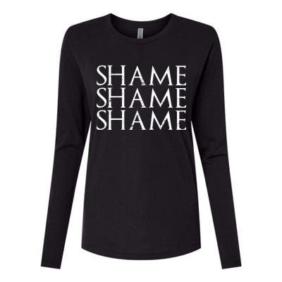 Shame Shame Shame Womens Cotton Relaxed Long Sleeve T-Shirt