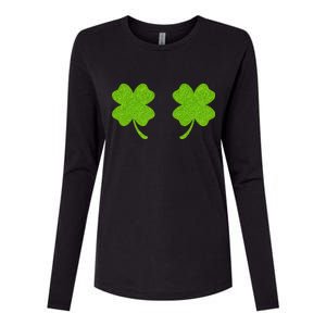 Shamrock Censors Boobs Womens Cotton Relaxed Long Sleeve T-Shirt