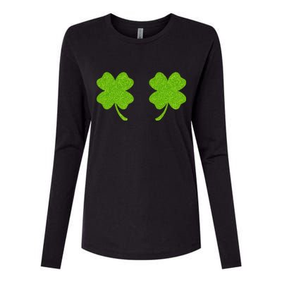 Shamrock Censors Boobs Womens Cotton Relaxed Long Sleeve T-Shirt