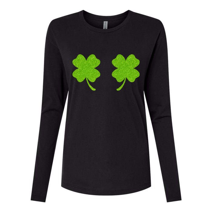 Shamrock Censors Boobs Womens Cotton Relaxed Long Sleeve T-Shirt