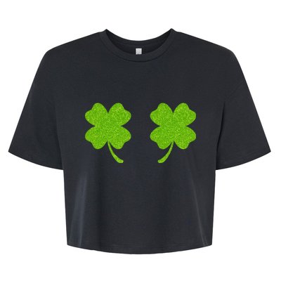 Shamrock Censors Boobs Bella+Canvas Jersey Crop Tee