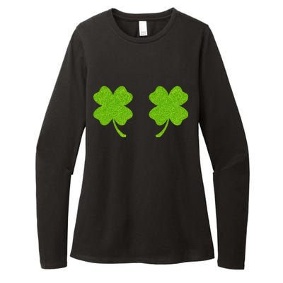 Shamrock Censors Boobs Womens CVC Long Sleeve Shirt