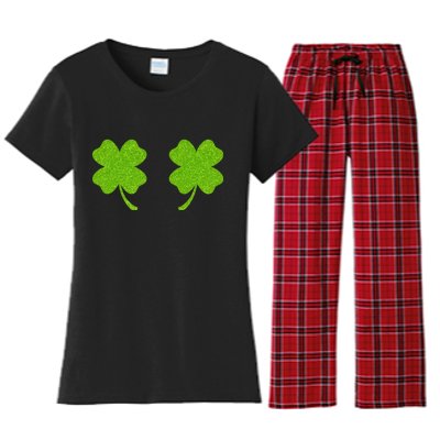 Shamrock Censors Boobs Women's Flannel Pajama Set