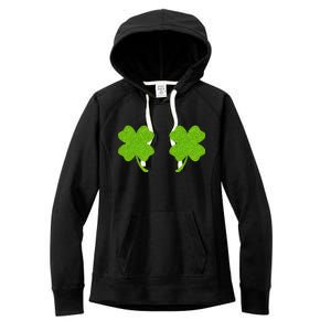 Shamrock Censors Boobs Women's Fleece Hoodie