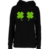 Shamrock Censors Boobs Womens Funnel Neck Pullover Hood