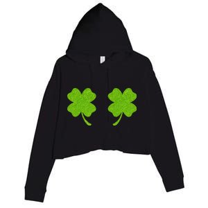 Shamrock Censors Boobs Crop Fleece Hoodie