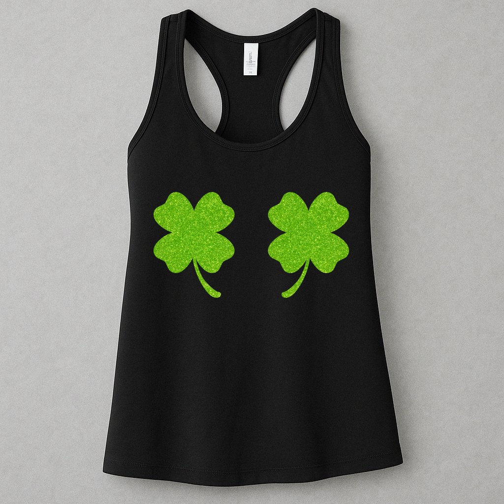 Shamrock Censors Boobs Womens Tank Top