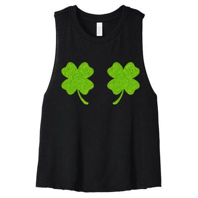 Shamrock Censors Boobs Women's Racerback Cropped Tank