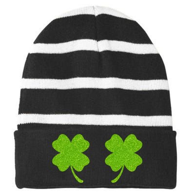 Shamrock Censors Boobs Striped Beanie with Solid Band