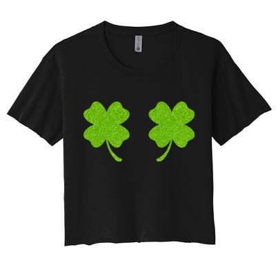 Shamrock Censors Boobs Women's Crop Top Tee