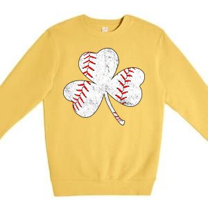 Shamrock Clover Leaf Baseball Premium Crewneck Sweatshirt