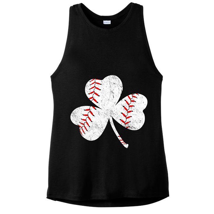 Shamrock Clover Leaf Baseball Ladies PosiCharge Tri-Blend Wicking Tank
