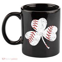Shamrock Clover Leaf Baseball 11oz C Handle Ceramic Mug