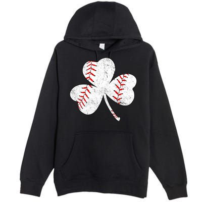 Shamrock Clover Leaf Baseball Premium Pullover Hoodie