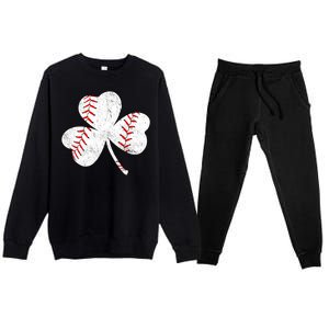 Shamrock Clover Leaf Baseball Premium Crewneck Sweatsuit Set