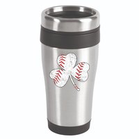 Shamrock Clover Leaf Baseball 16oz Travel Tumbler