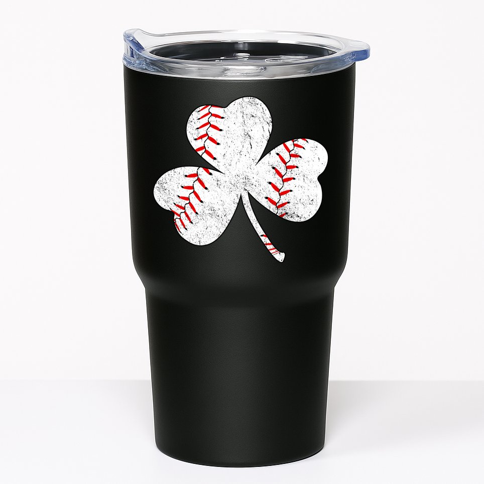 Shamrock Clover Leaf Baseball Tumbler