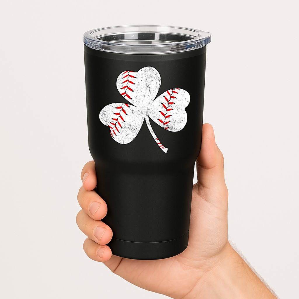 Shamrock Clover Leaf Baseball Tumbler