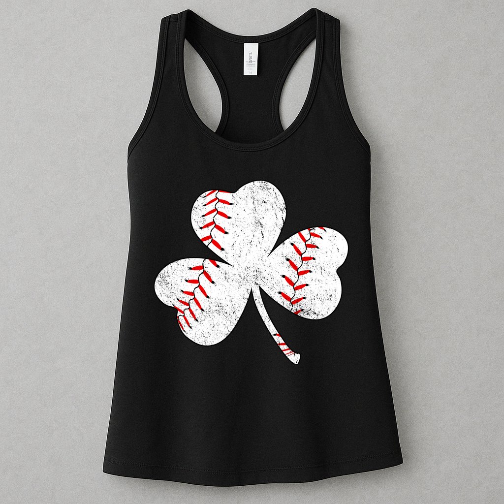 Shamrock Clover Leaf Baseball Womens Tank Top