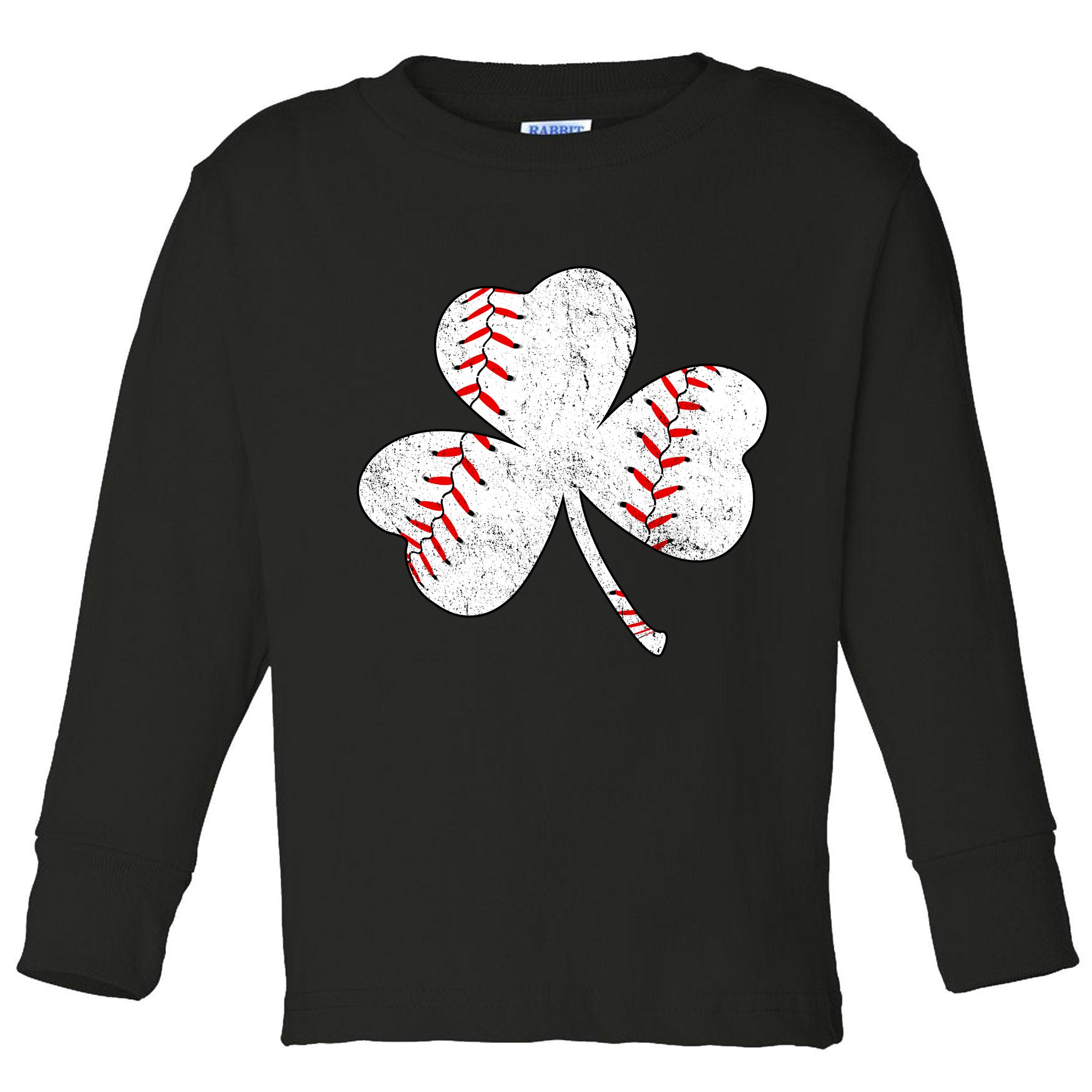 Shamrock Clover Leaf Baseball Toddler Long Sleeve Shirt