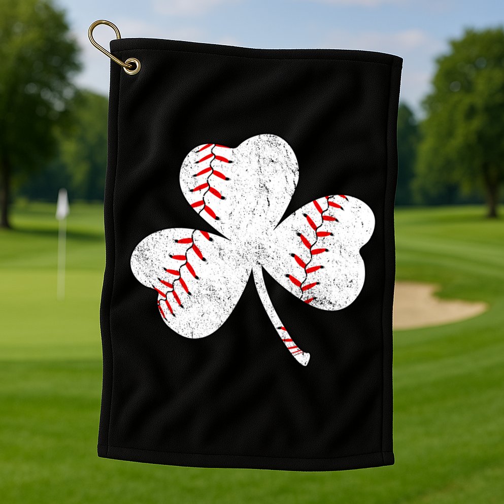 Shamrock Clover Leaf Baseball Golf Towel