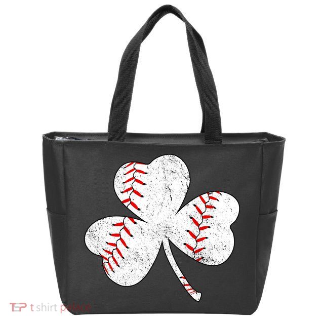 Shamrock Clover Leaf Baseball Zip Tote Bag