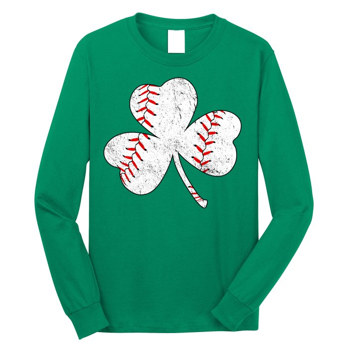 Shamrock Clover Leaf Baseball Long Sleeve Shirt