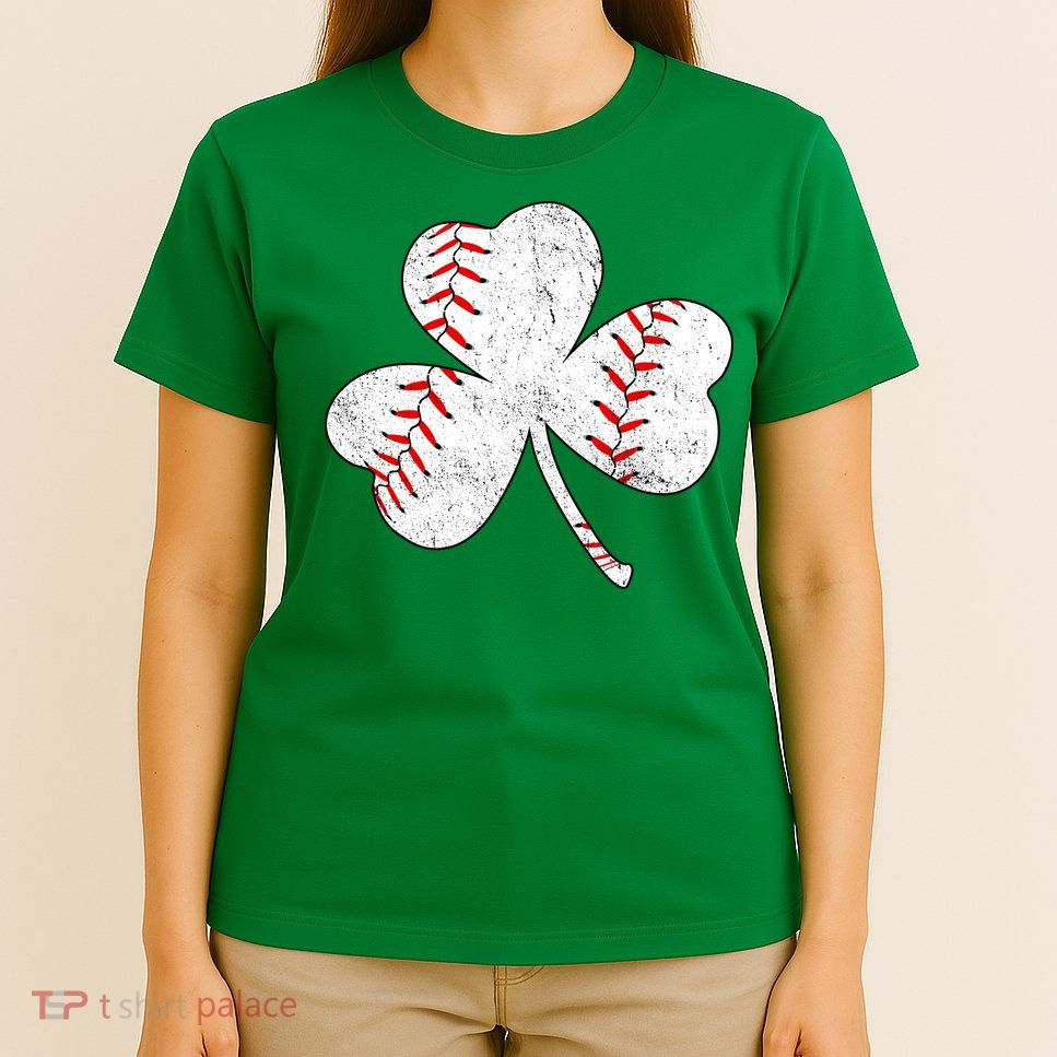 Shamrock Clover Leaf Baseball T-Shirt