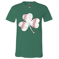 Shamrock Clover Leaf Baseball V-Neck T-Shirt