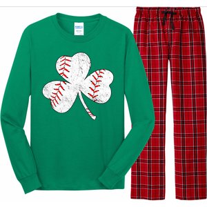 Shamrock Clover Leaf Baseball Long Sleeve Pajama Set