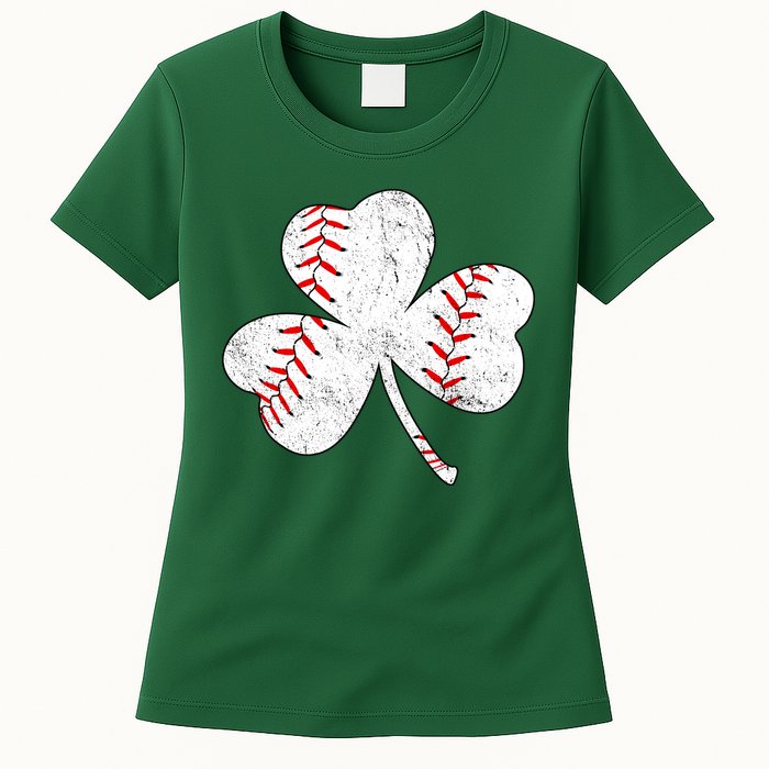 Shamrock Clover Leaf Baseball Womens T-Shirt