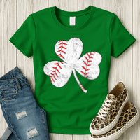 Shamrock Clover Leaf Baseball Womens T-Shirt