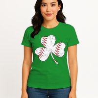 Shamrock Clover Leaf Baseball Womens T-Shirt