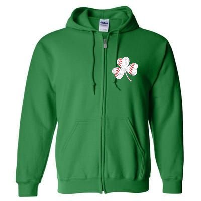 Shamrock Clover Leaf Baseball Full Zip Hoodie
