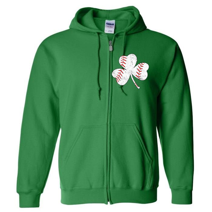 Shamrock Clover Leaf Baseball Full Zip Hoodie