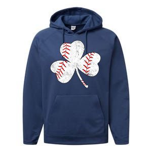 Shamrock Clover Leaf Baseball Performance Fleece Hoodie