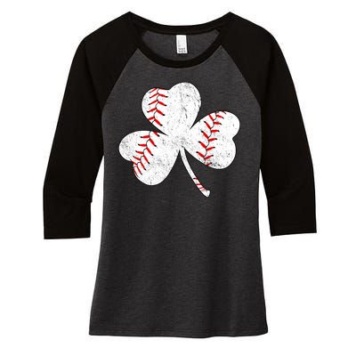 Shamrock Clover Leaf Baseball Women's Tri-Blend 3/4-Sleeve Raglan Shirt