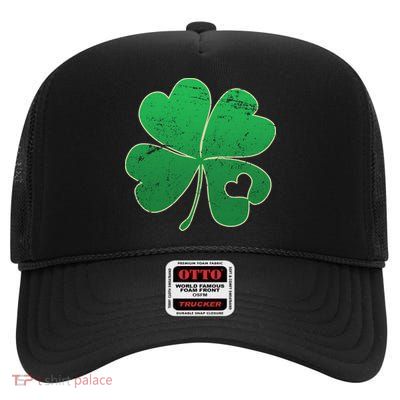 Shamrock Heart High Crown Mesh Back Trucker Hat