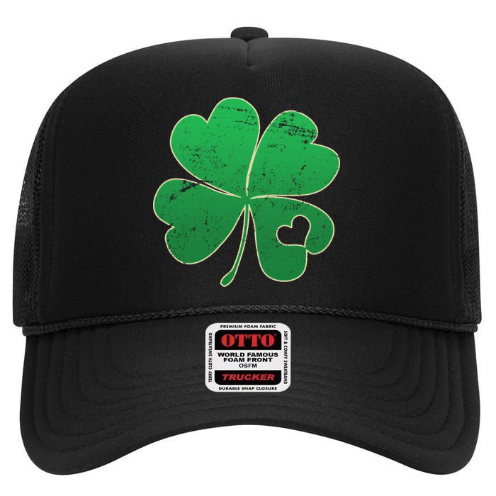 Shamrock Heart High Crown Mesh Back Trucker Hat