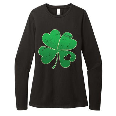 Shamrock Heart Womens CVC Long Sleeve Shirt