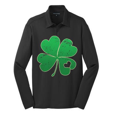 Shamrock Heart Silk Touch Performance Long Sleeve Polo