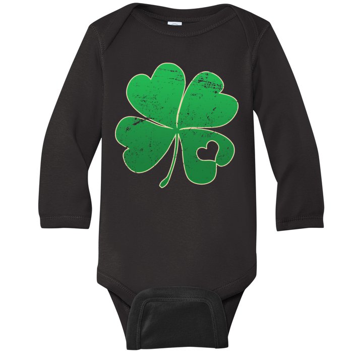 Shamrock Heart Baby Long Sleeve Bodysuit