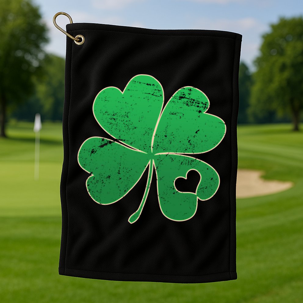 Shamrock Heart Golf Towel
