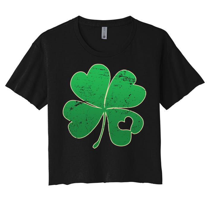 Shamrock Heart Women's Crop Top Tee