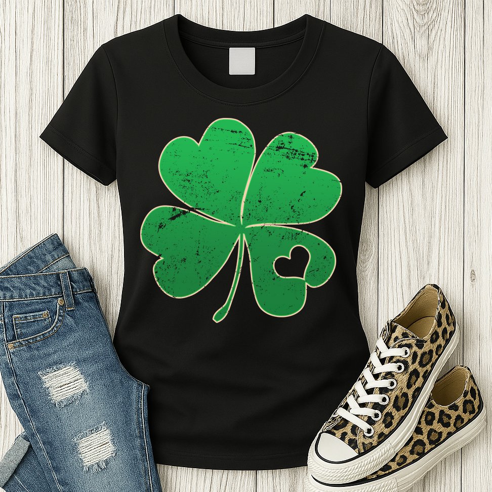 Shamrock Heart Womens T-Shirt